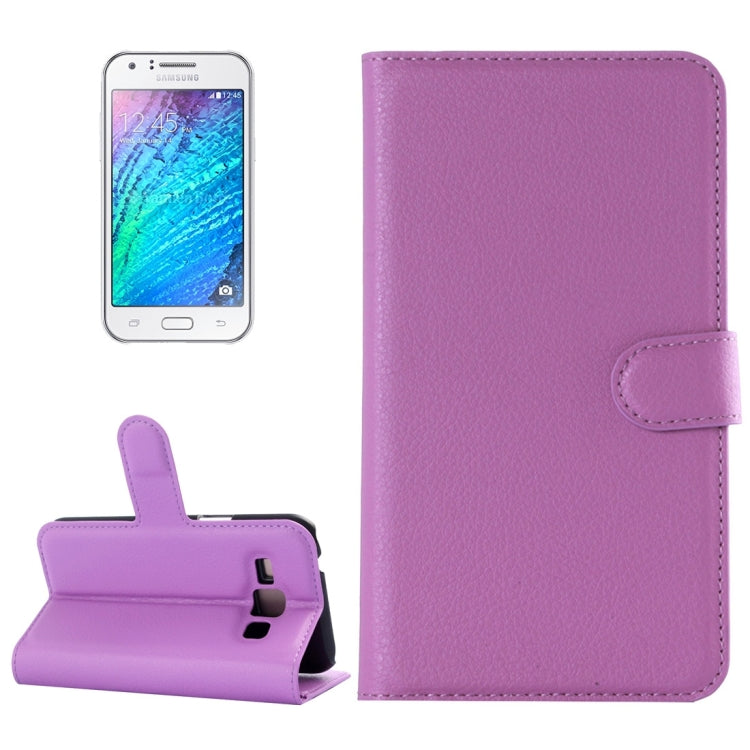 For Galaxy J1 Litchi Texture Horizontal Flip Leather Case with Holder & Card Slots & Wallet
