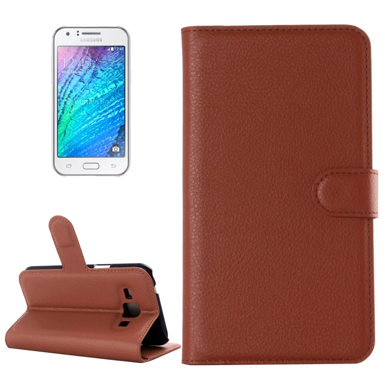 For Galaxy J1 Litchi Texture Horizontal Flip Leather Case with Holder & Card Slots & Wallet