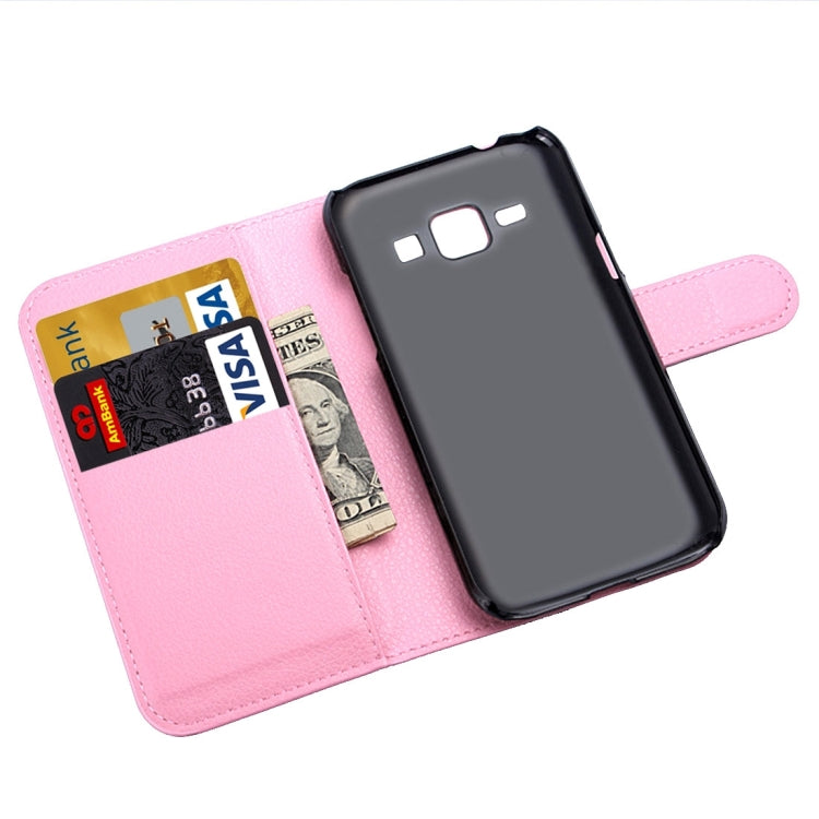 For Galaxy J2 Litchi Texture Horizontal Flip Leather Case with Holder & Card Slots & Wallet
