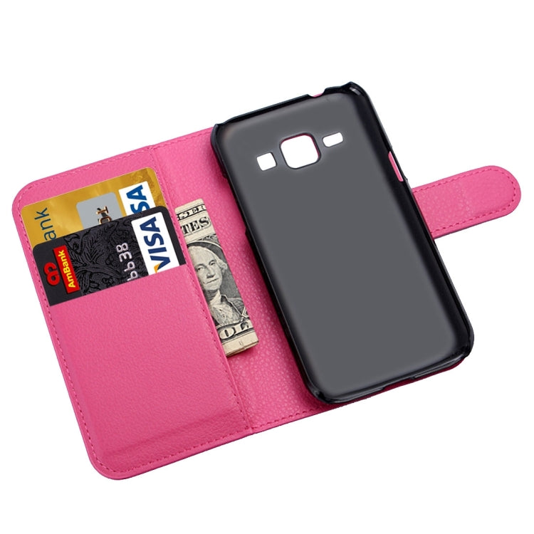 For Galaxy J2 Litchi Texture Horizontal Flip Leather Case with Holder & Card Slots & Wallet
