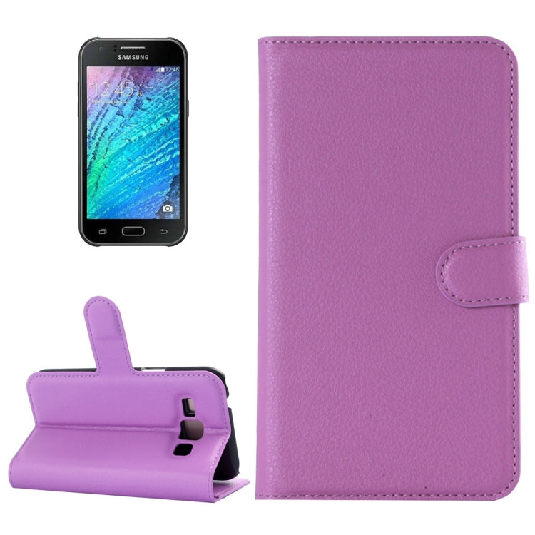 For Galaxy J2 Litchi Texture Horizontal Flip Leather Case with Holder & Card Slots & Wallet