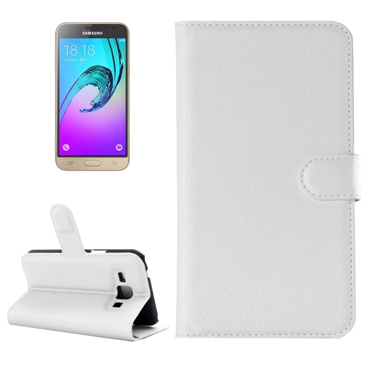 For Galaxy J3 Litchi Texture Horizontal Flip Leather Case with Holder & Card Slots & Wallet