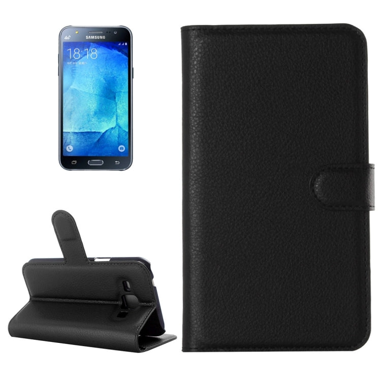 For Galaxy J5 Litchi Texture Horizontal Flip Leather Case with Holder & Card Slots & Wallet