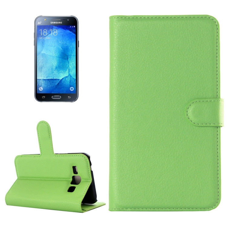 For Galaxy J5 Litchi Texture Horizontal Flip Leather Case with Holder & Card Slots & Wallet