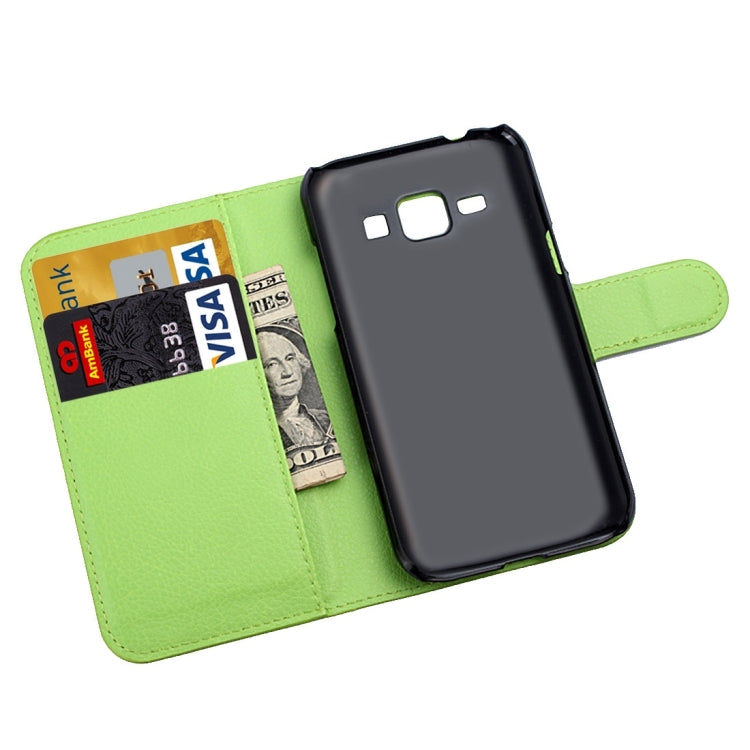 For Galaxy J5 Litchi Texture Horizontal Flip Leather Case with Holder & Card Slots & Wallet