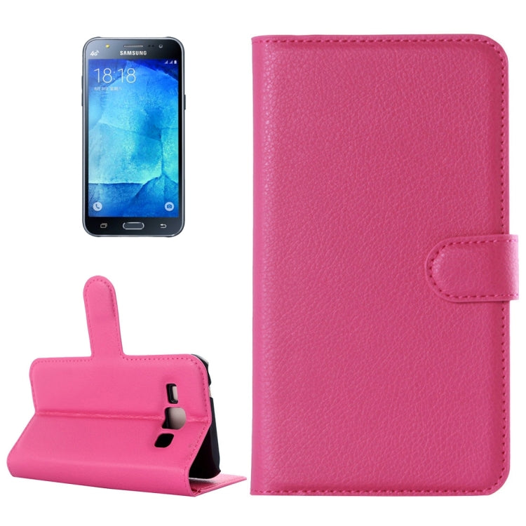 For Galaxy J5 Litchi Texture Horizontal Flip Leather Case with Holder & Card Slots & Wallet
