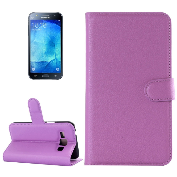 For Galaxy J5 Litchi Texture Horizontal Flip Leather Case with Holder & Card Slots & Wallet