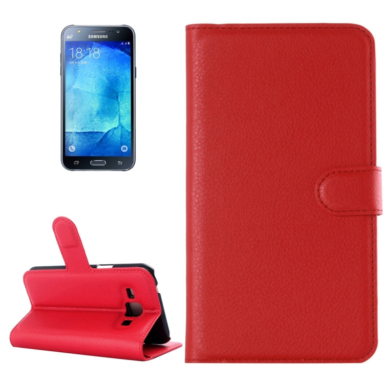 For Galaxy J5 Litchi Texture Horizontal Flip Leather Case with Holder & Card Slots & Wallet