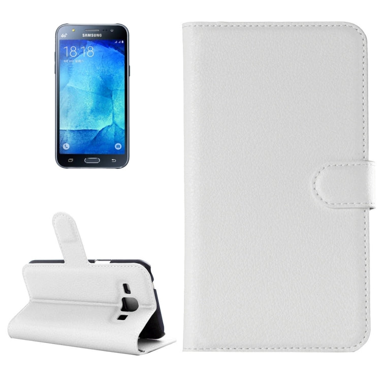 For Galaxy J5 Litchi Texture Horizontal Flip Leather Case with Holder & Card Slots & Wallet