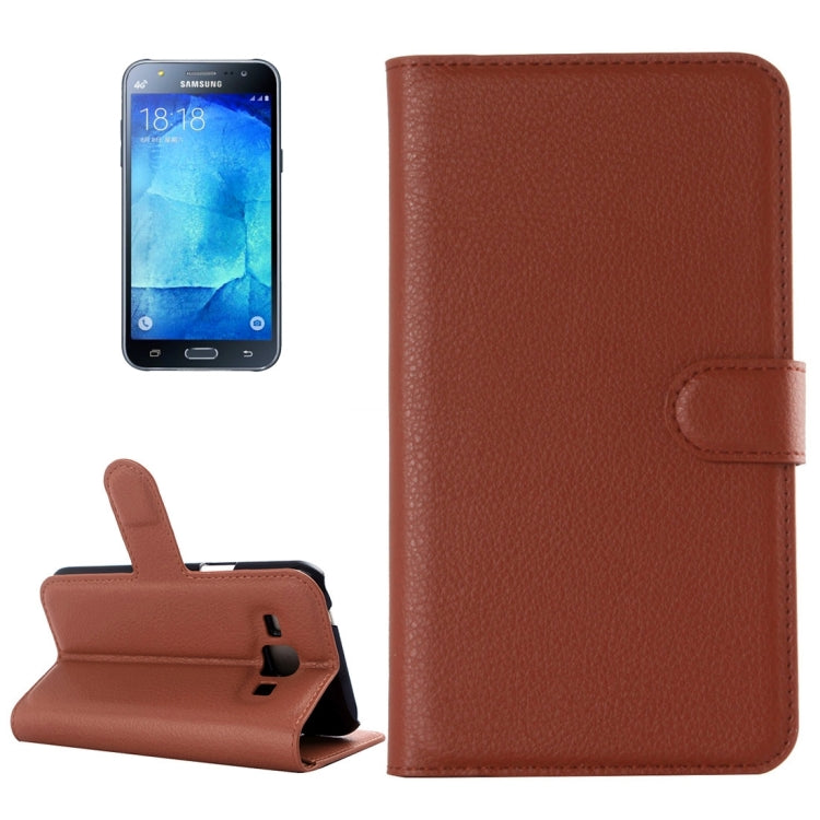 For Galaxy J5 Litchi Texture Horizontal Flip Leather Case with Holder & Card Slots & Wallet