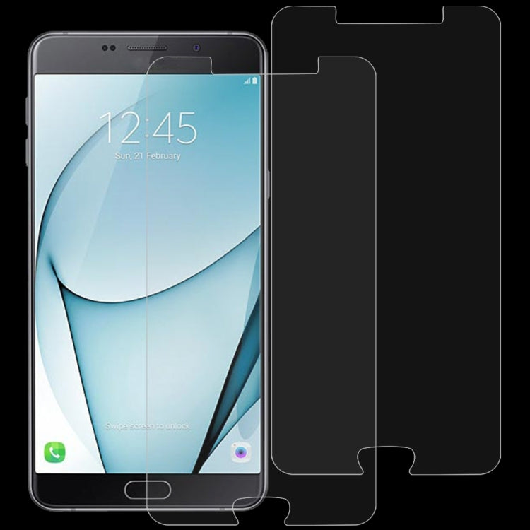 2 PCS 0.26mm 9H 2.5D Tempered Glass Film for Galaxy A9 Pro (2016)