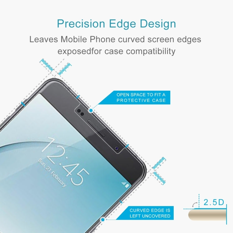 2 PCS 0.26mm 9H 2.5D Tempered Glass Film for Galaxy A9 Pro (2016)