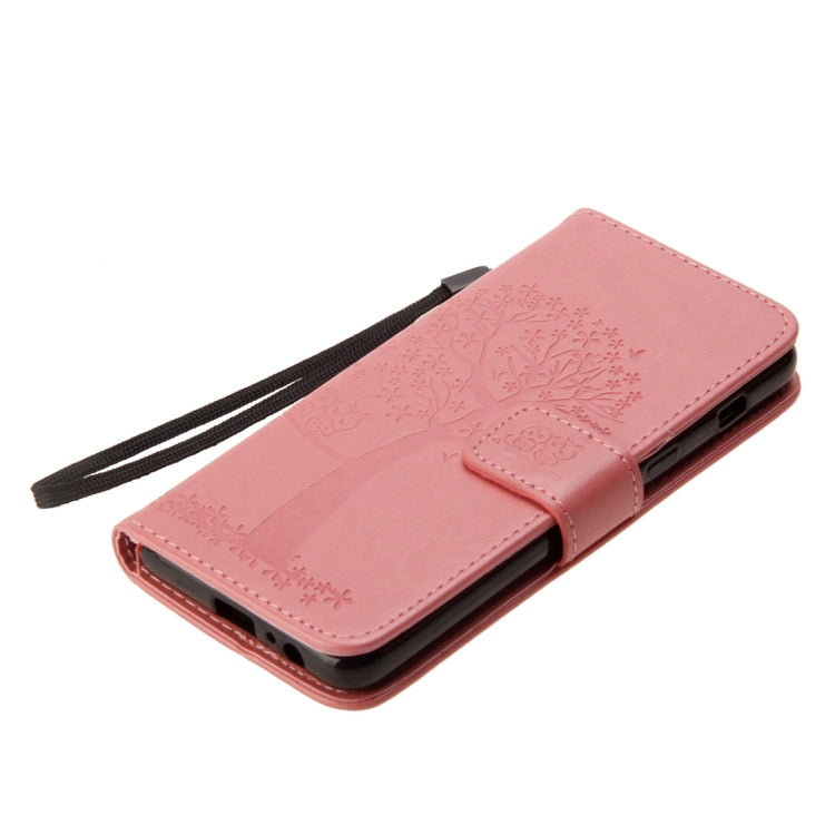 Owl Tree Pattern Horizontal Flip Leather Case for Galaxy A6 (2018), with Holder & Card Slots & Wallet & Lanyard
