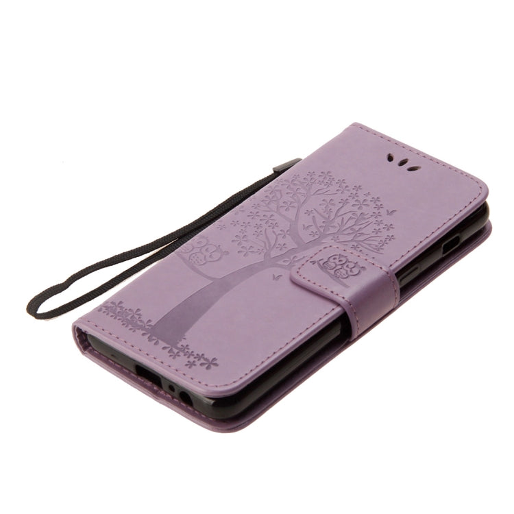 Owl Tree Pattern Horizontal Flip Leather Case for Galaxy A6 (2018), with Holder & Card Slots & Wallet & Lanyard