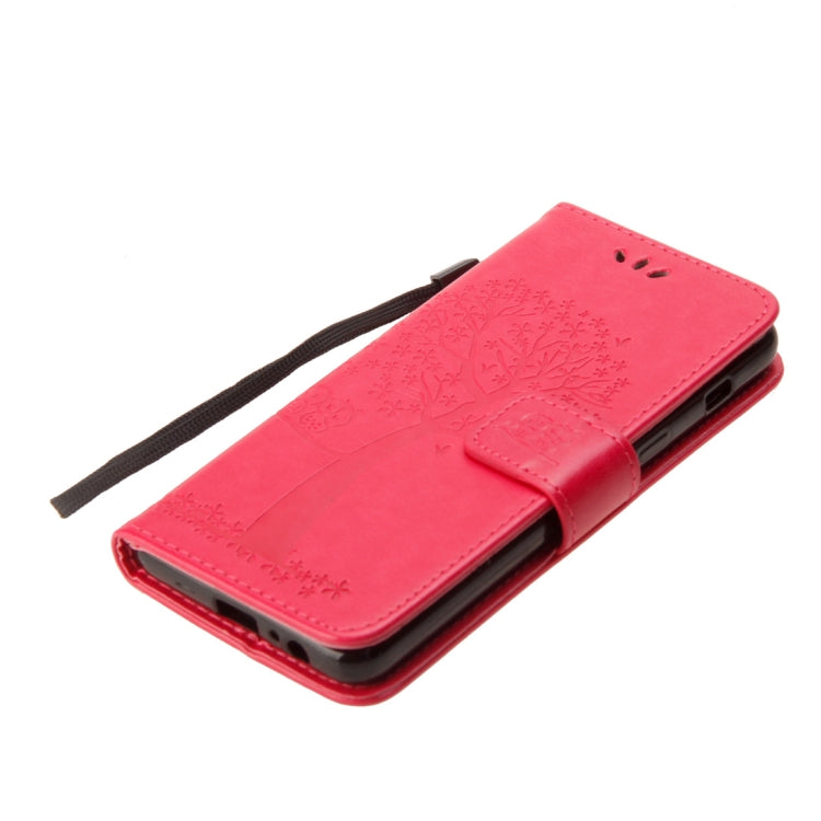 Owl Tree Pattern Horizontal Flip Leather Case for Galaxy A6 (2018), with Holder & Card Slots & Wallet & Lanyard