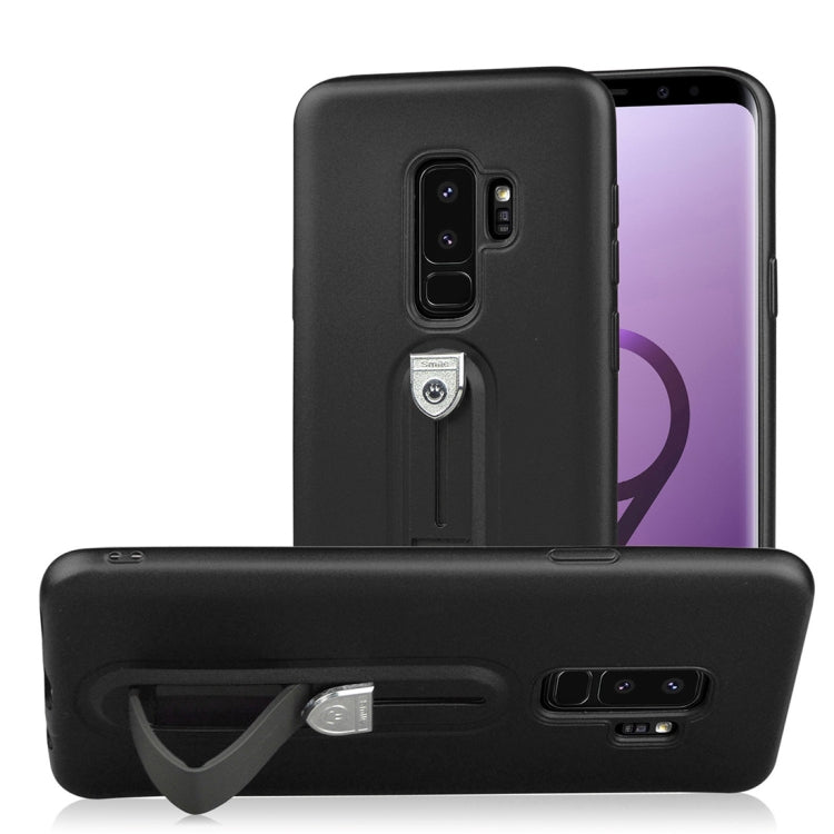 For Galaxy S9+ Ultra-thin Frosted Soft TPU + PC Protective Back Case with Holder
