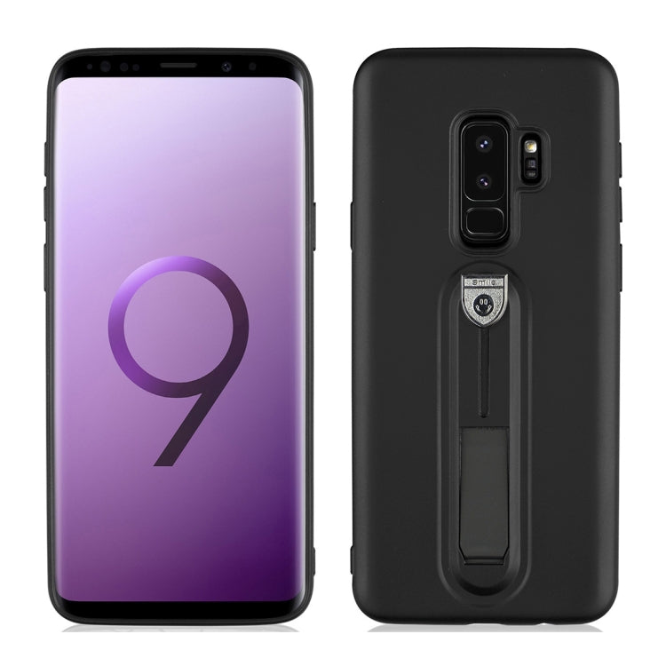 For Galaxy S9+ Ultra-thin Frosted Soft TPU + PC Protective Back Case with Holder