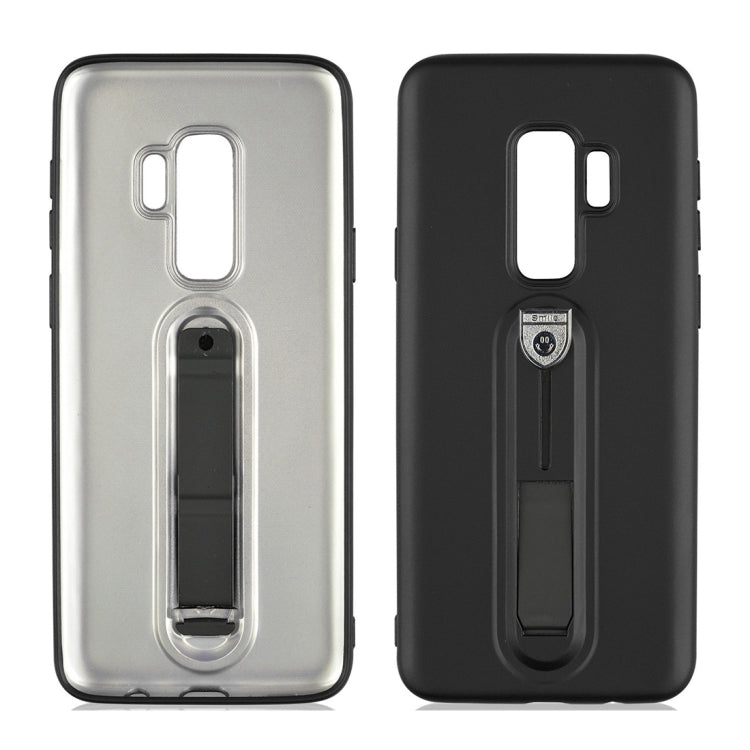 For Galaxy S9+ Ultra-thin Frosted Soft TPU + PC Protective Back Case with Holder