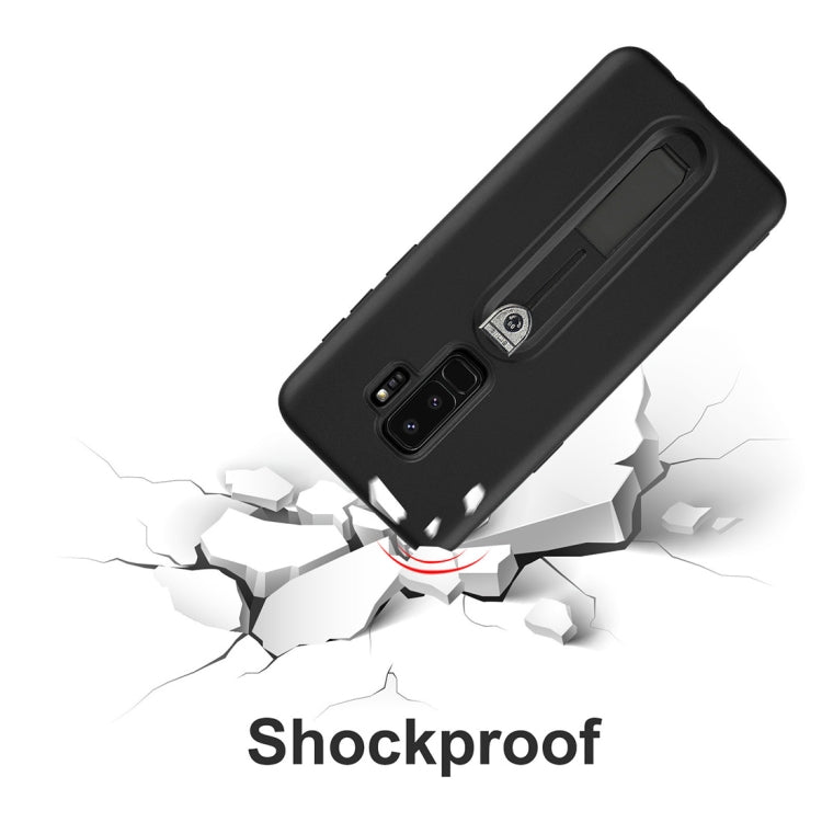 For Galaxy S9+ Ultra-thin Frosted Soft TPU + PC Protective Back Case with Holder