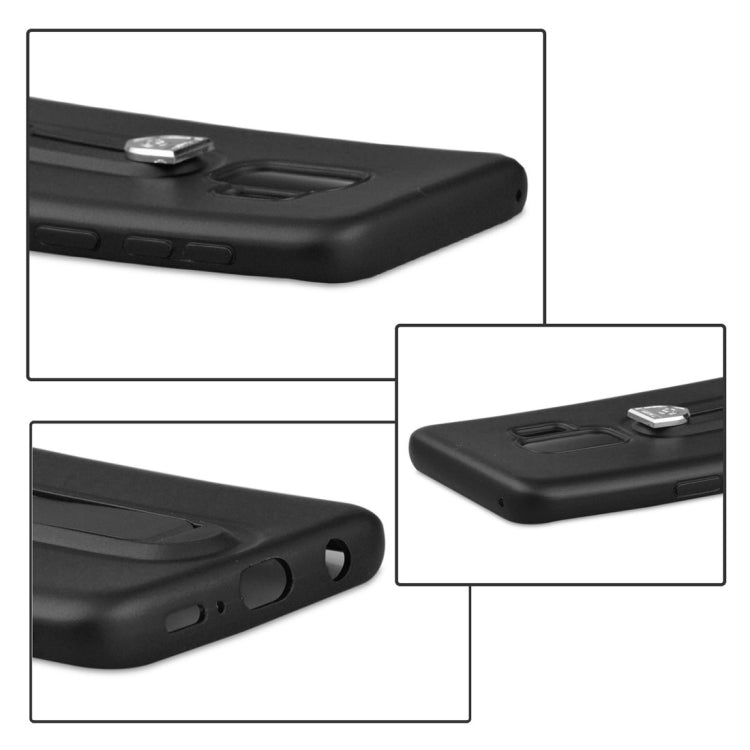 For Galaxy S9+ Ultra-thin Frosted Soft TPU + PC Protective Back Case with Holder