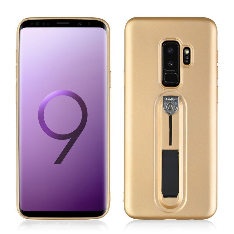 For Galaxy S9+ Ultra-thin Frosted Soft TPU + PC Protective Back Case with Holder