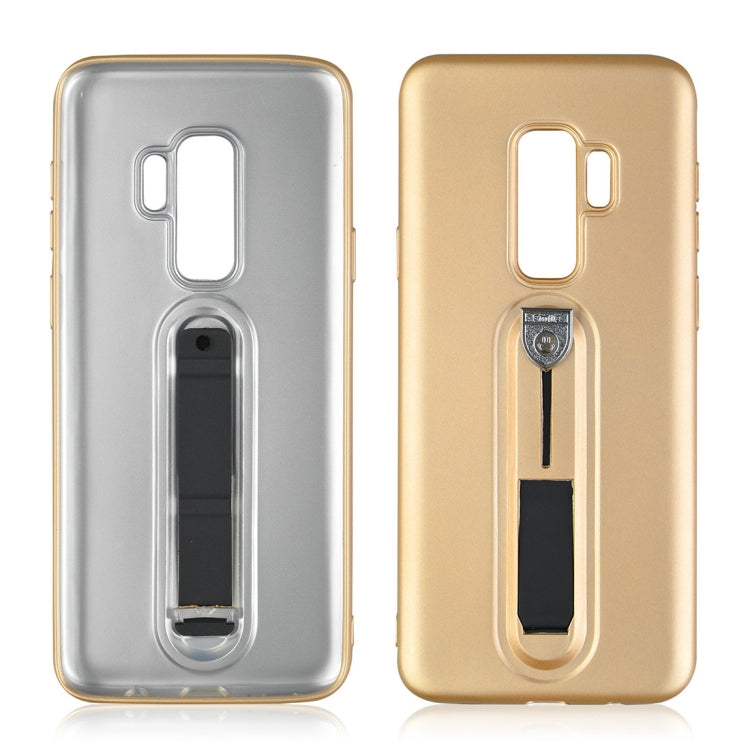 For Galaxy S9+ Ultra-thin Frosted Soft TPU + PC Protective Back Case with Holder