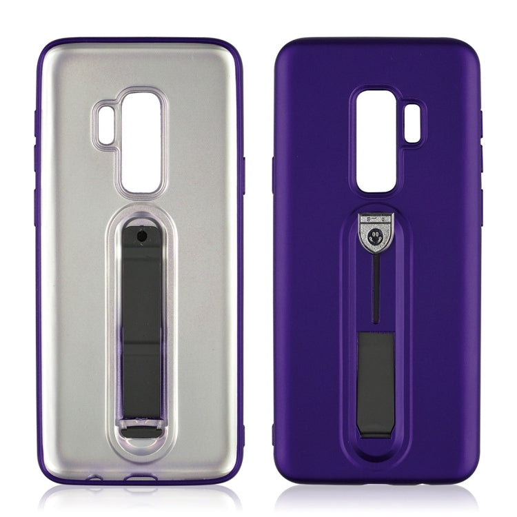 For Galaxy S9+ Ultra-thin Frosted Soft TPU + PC Protective Back Case with Holder