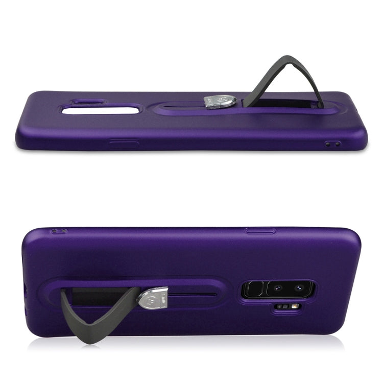 For Galaxy S9+ Ultra-thin Frosted Soft TPU + PC Protective Back Case with Holder