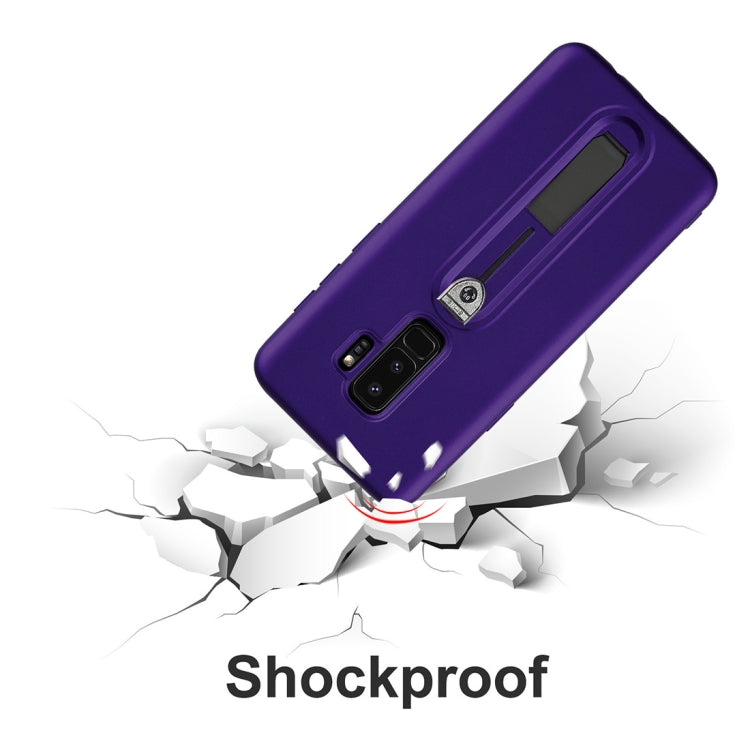 For Galaxy S9+ Ultra-thin Frosted Soft TPU + PC Protective Back Case with Holder