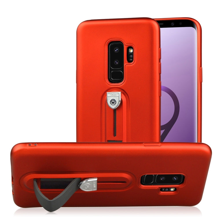 For Galaxy S9+ Ultra-thin Frosted Soft TPU + PC Protective Back Case with Holder