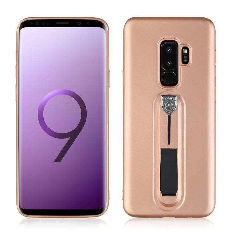 For Galaxy S9+ Ultra-thin Frosted Soft TPU + PC Protective Back Case with Holder
