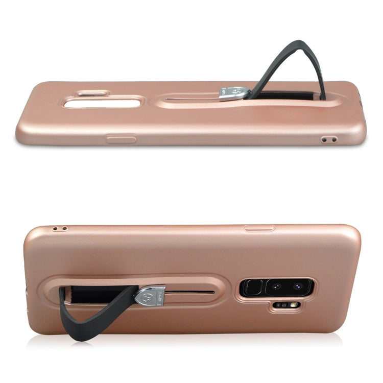 For Galaxy S9+ Ultra-thin Frosted Soft TPU + PC Protective Back Case with Holder
