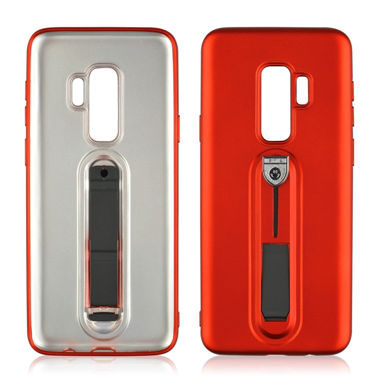 For Galaxy S9+ Ultra-thin Frosted Soft TPU + PC Protective Back Case with Holder