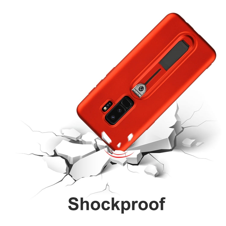 For Galaxy S9+ Ultra-thin Frosted Soft TPU + PC Protective Back Case with Holder