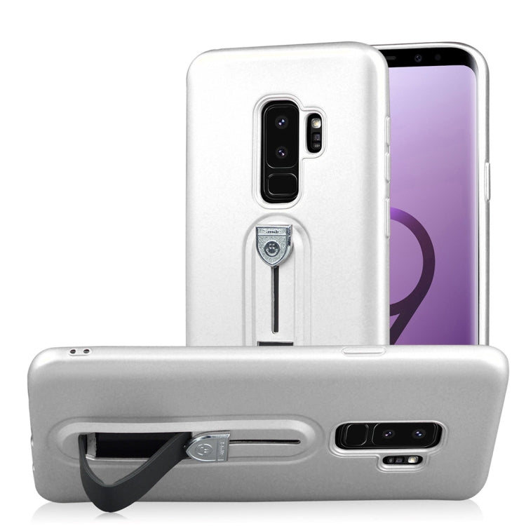 For Galaxy S9+ Ultra-thin Frosted Soft TPU + PC Protective Back Case with Holder