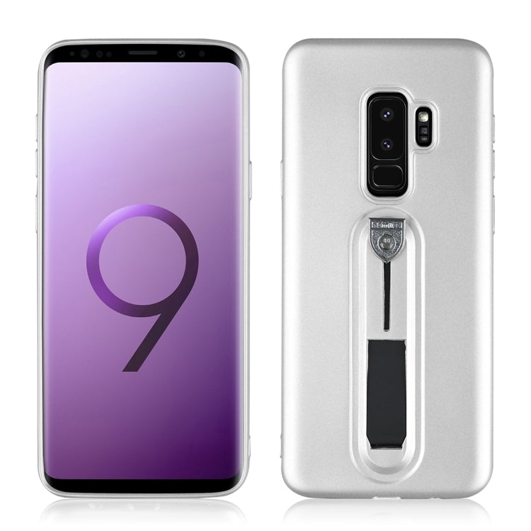 For Galaxy S9+ Ultra-thin Frosted Soft TPU + PC Protective Back Case with Holder