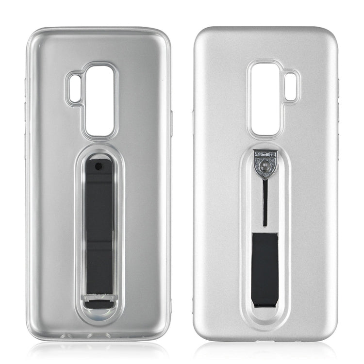 For Galaxy S9+ Ultra-thin Frosted Soft TPU + PC Protective Back Case with Holder