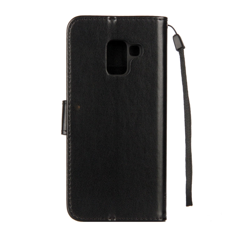 Lotus Butterfly Pattern Horizontal Flip Leather Case for Galaxy A6 (2018), with Holder & Card Slots & Wallet & Lanyard