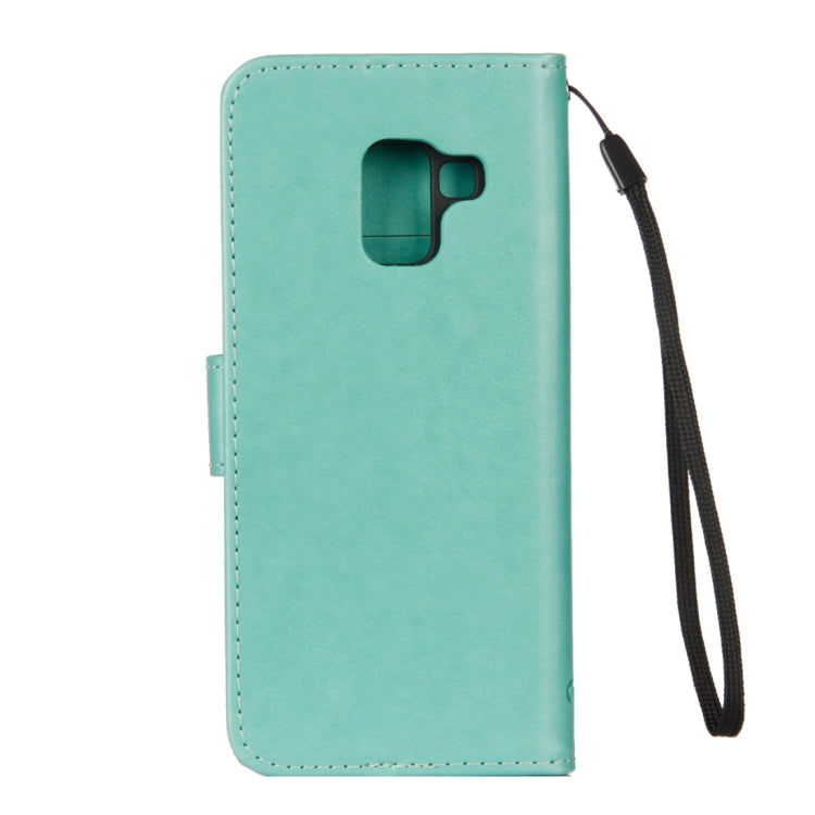 Lotus Butterfly Pattern Horizontal Flip Leather Case for Galaxy A6 (2018), with Holder & Card Slots & Wallet & Lanyard