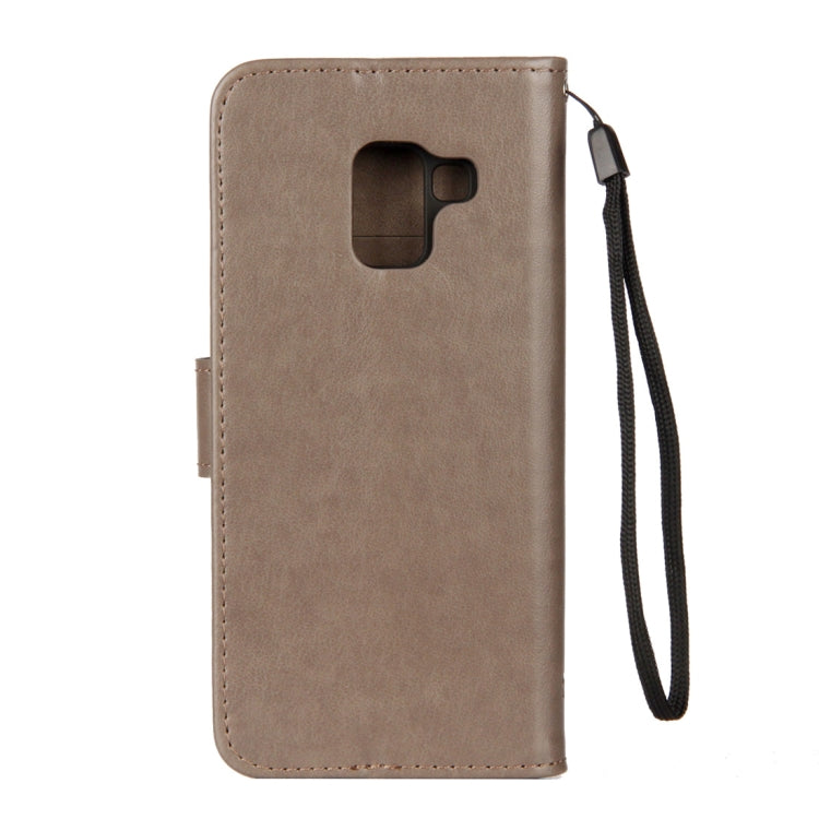 Lotus Butterfly Pattern Horizontal Flip Leather Case for Galaxy A6 (2018), with Holder & Card Slots & Wallet & Lanyard