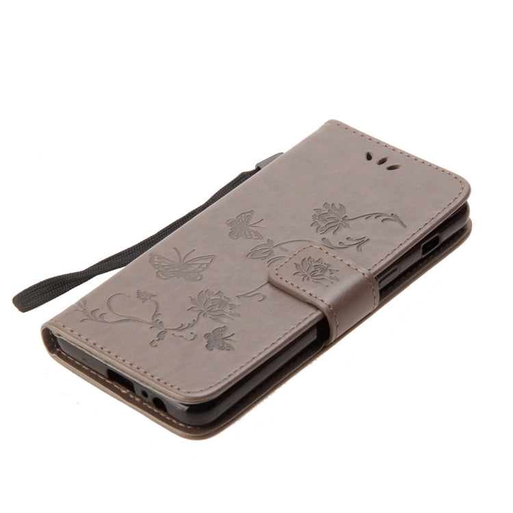 Lotus Butterfly Pattern Horizontal Flip Leather Case for Galaxy A6 (2018), with Holder & Card Slots & Wallet & Lanyard
