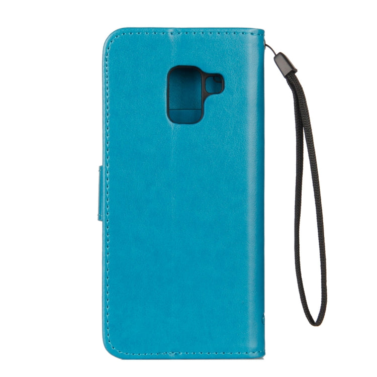 Lotus Butterfly Pattern Horizontal Flip Leather Case for Galaxy A6 (2018), with Holder & Card Slots & Wallet & Lanyard