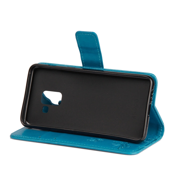 Lotus Butterfly Pattern Horizontal Flip Leather Case for Galaxy A6 (2018), with Holder & Card Slots & Wallet & Lanyard