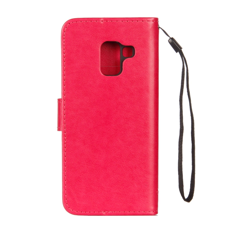 Lotus Butterfly Pattern Horizontal Flip Leather Case for Galaxy A6 (2018), with Holder & Card Slots & Wallet & Lanyard