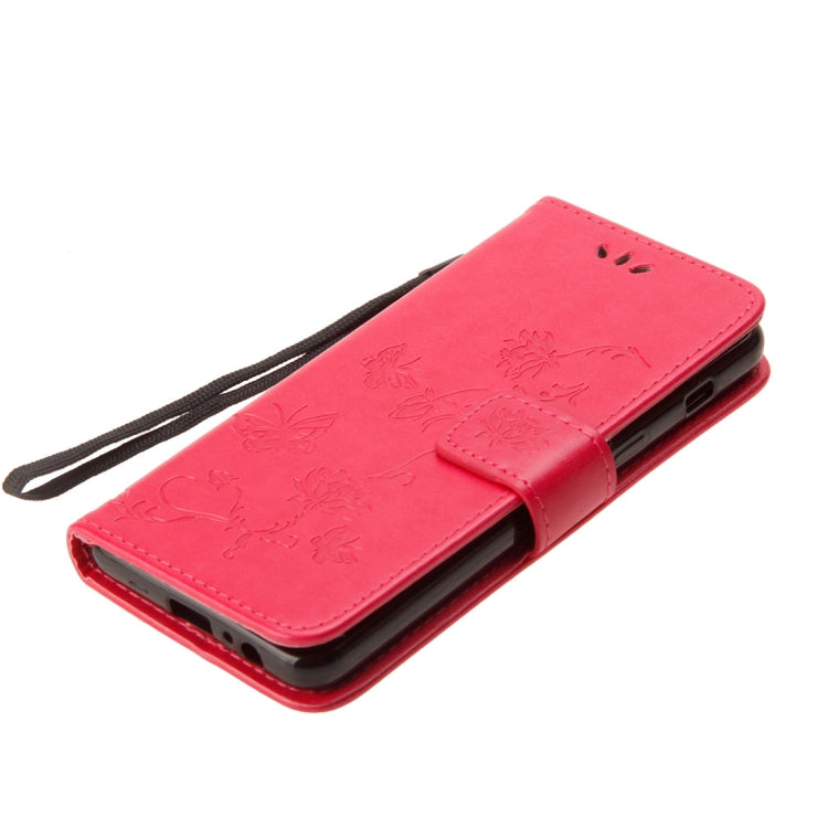 Lotus Butterfly Pattern Horizontal Flip Leather Case for Galaxy A6 (2018), with Holder & Card Slots & Wallet & Lanyard