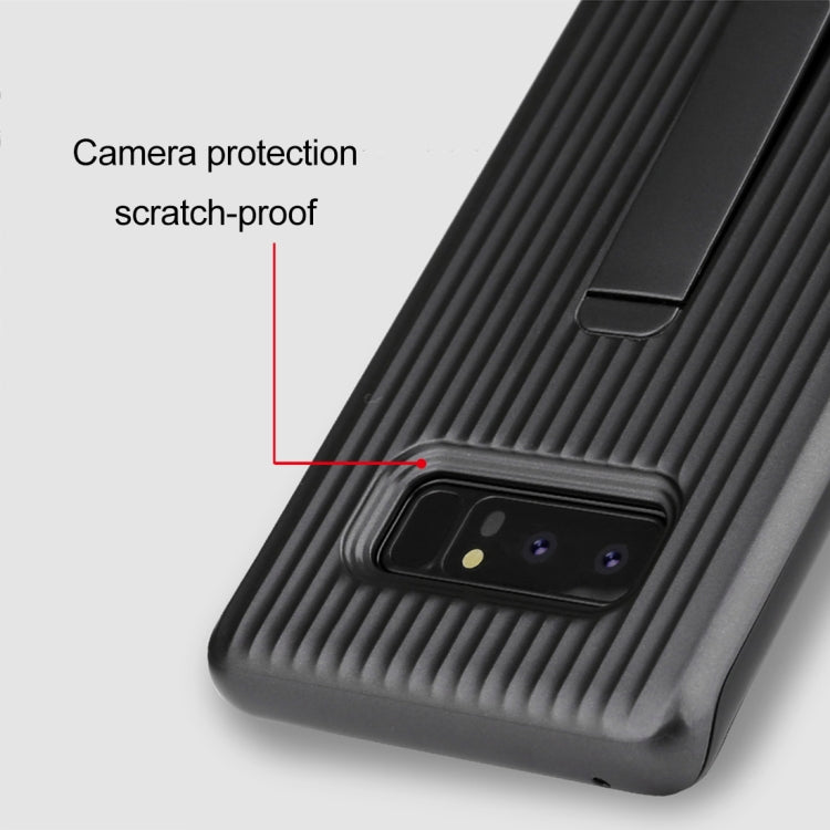 PC + Silicone Vertical Texture Protective Case for Galaxy Note 8, with Holder