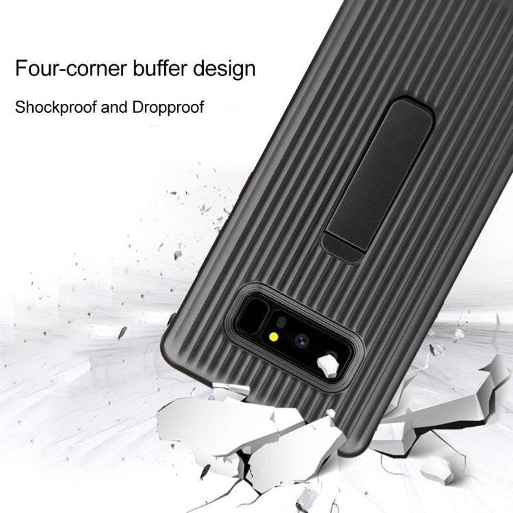 PC + Silicone Vertical Texture Protective Case for Galaxy Note 8, with Holder