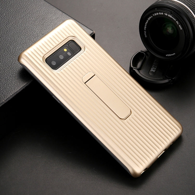 PC + Silicone Vertical Texture Protective Case for Galaxy Note 8, with Holder