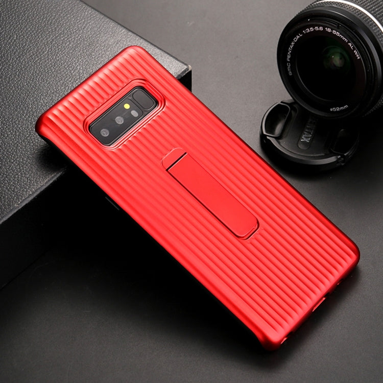 PC + Silicone Vertical Texture Protective Case for Galaxy Note 8, with Holder