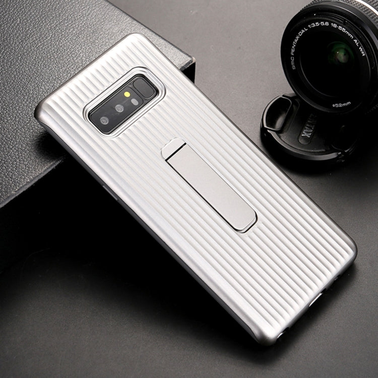 PC + Silicone Vertical Texture Protective Case for Galaxy Note 8, with Holder